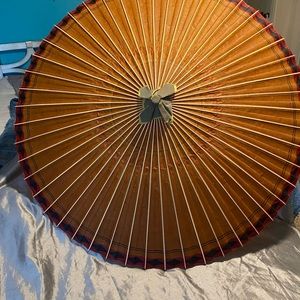 Vintage 1950 Japanese Bamboo Umbrella